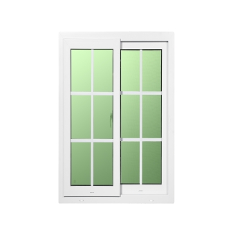 UPVC欧式80系列推拉窗（双推拉-绿色玻璃）8-6